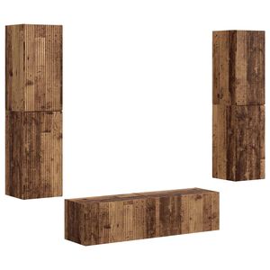 vidaXL TV Cabinet Set 6 pcs Old Wood Engineered Wood
