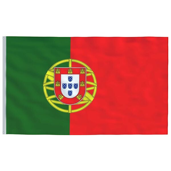 vidaXL Portugal Flag and Pole 6.08 m Aluminium