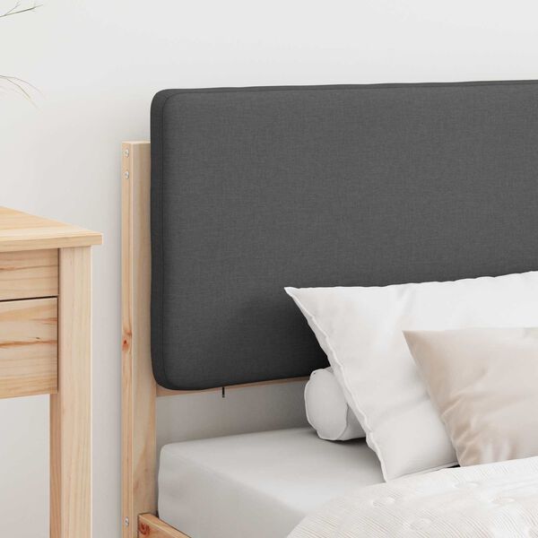vidaXL Bed Frame with Upholstered Headboard Dark Grey 75 x 190 cm