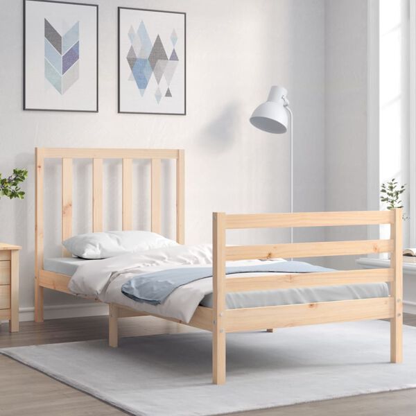 vidaXL Bed Frame without Mattress 90x200 cm Solid Wood Pine