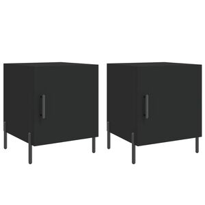 vidaXL Bedside Cabinets 2 pcs Black 40x40x50 cm Engineered Wood