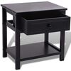 vidaXL Bedside Cabinet Wood Black