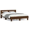 vidaXL Bed Frame | Brown Oak | Engineered wood, Plywood | King | Modern