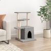 vidaXL Cat Tree with Sisal Scratching Posts Light Grey 83.5 cm