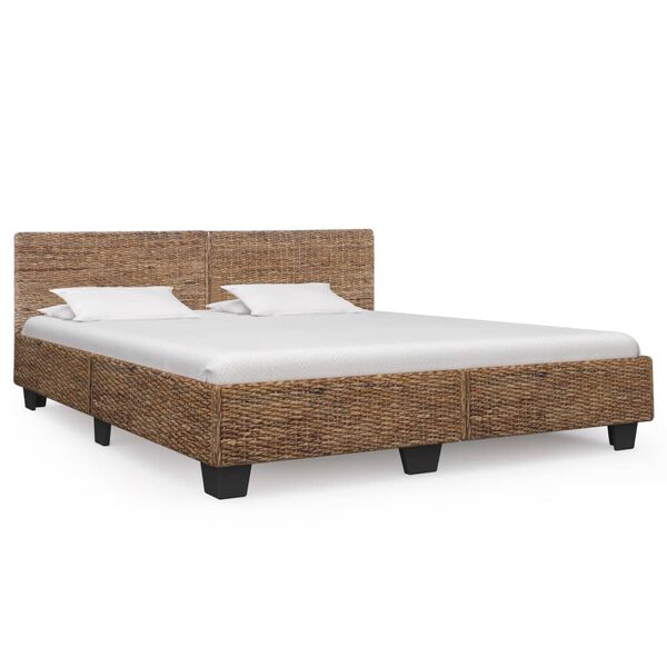 vidaXL Bed Frame without Mattress Natural Rattan 180x200 cm Super King