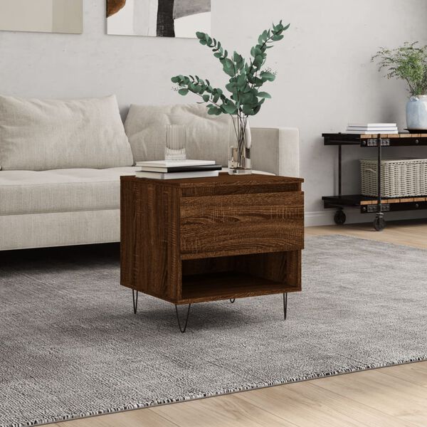 vidaXL Coffee Table Brown Oak 50x46x50 cm Engineered Wood