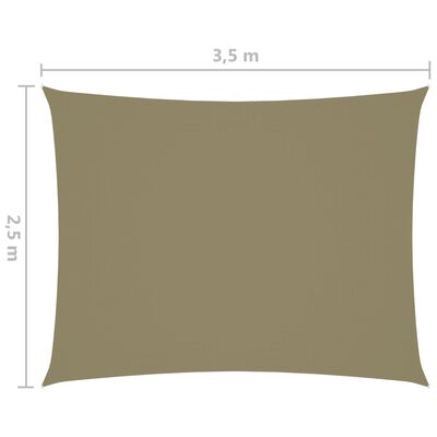 vidaXL Sunshade Sail Oxford Fabric Rectangular 2.5x3.5 m Beige