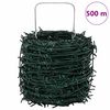 vidaXL Barbed Wire Green 100 m PVC-coated Steel