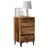 vidaXL Bed Cabinet with Metal Legs Old Wood 40x35x69 cm
