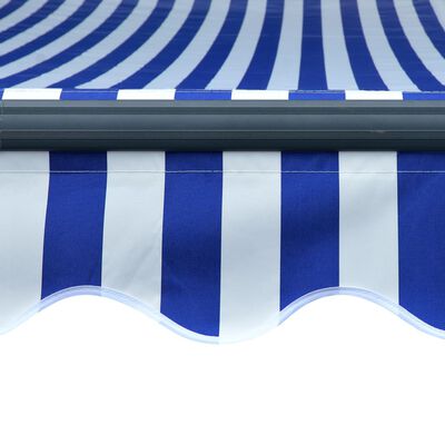 vidaXL Awning with Wind Sensor & LED 600x300 cm Blue and White