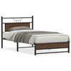 vidaXL Bed Frame without Mattress Brown Oak 107x203 cm Engineered Wood