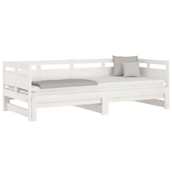 vidaXL Pull-out Day Bed without Mattress White 2x(90x200) cm