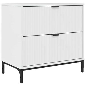 vidaXL Bedside Table with Drawer High gloss white 63.5 x 36 x 61 cm