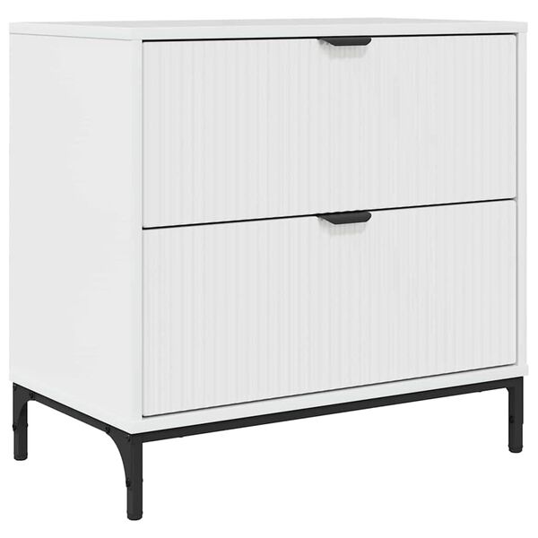 vidaXL Bedside Table with Drawer High gloss white 63.5 x 36 x 61 cm