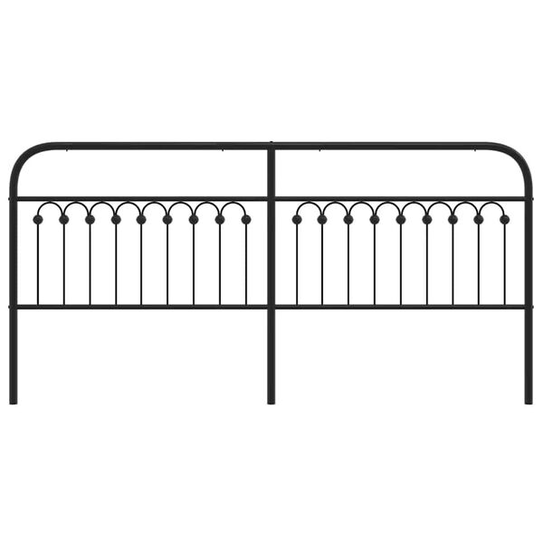 vidaXL Metal Replace Headboard Black 200 cm
