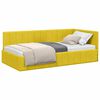 vidaXL Corner Bed Frame with Headboard Yellow 90 cm x 200 cm Velvet