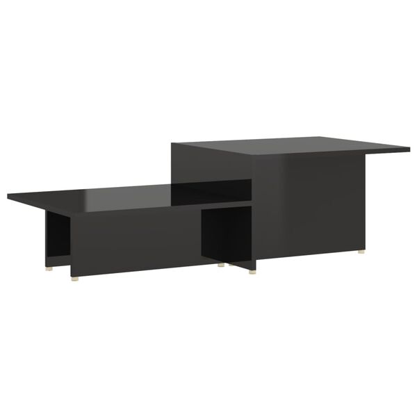 vidaXL Coffee Table High Gloss Black 111.5x50x33 cm Engineered Wood