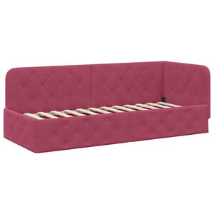 vidaXL Corner Bed Frame with Headboard Wine Red 80 x 200 cm Velvet