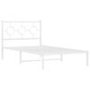 vidaXL Metal Bed Frame without Mattress with Headboard White 100x190cm