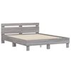 vidaXL Bed Frame with LED without Mattress Grey Sonoma 150x200 cm King Size