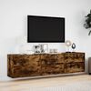 vidaXL TV Wall Cabinet with LED Smoked Oak 180x31x45 cm