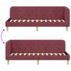 vidaXL Corner Bed Frame with Headboard Wine Red 80 x 200 cm Fabric