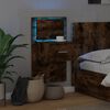 vidaXL Wall-mounted Bedside Cabinet with LED Lights Smoked Oak