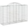 vidaXL Arched Gabion Baskets 8 pcs 200x50x120/140 cm Galvanised Iron
