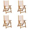 vidaXL Folding Garden Chairs 4 pcs Solid Wood Acacia and Textilene