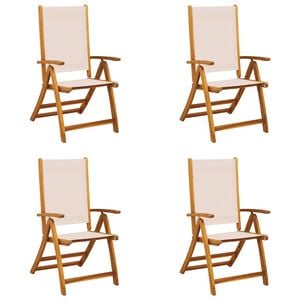 vidaXL Folding Garden Chairs 4 pcs Solid Wood Acacia and Textilene