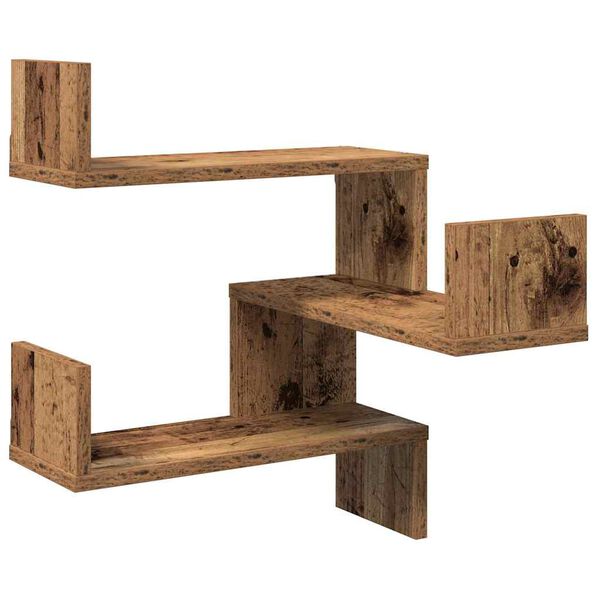 vidaXL Wall Corner Shelves 2 pcs Old Wood 40x40x49.5 cm Engineered Wood