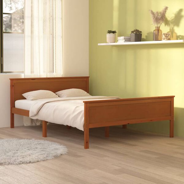 vidaXL Bed Frame without Mattress Honey Brown Solid Wood Pine 120x200cm
