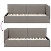 vidaXL Corner Bed Frame with Headboard Taupe 100 x 200 cm Fabric