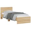 vidaXL Bed Frame without Mattress with LED Lights Sonoma Oak 90x190 cm Single