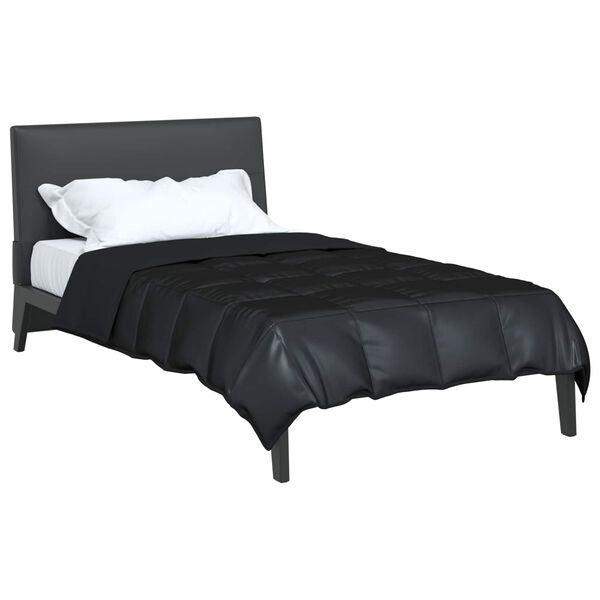 vidaXL Summer Duvet Black 200 x 135 cm Satin and Microfiber
