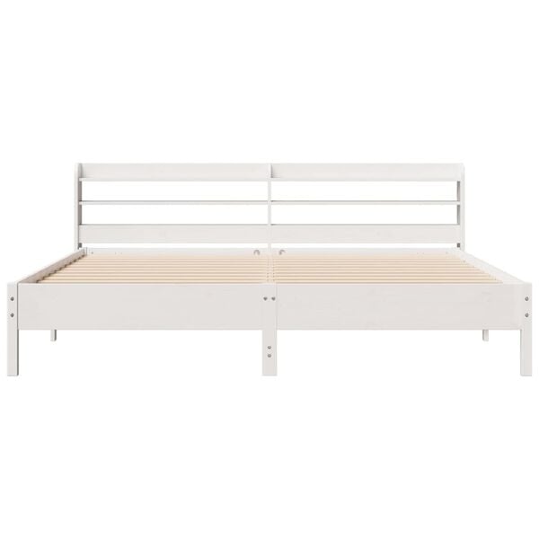 vidaXL Bed Frame without Mattress White 180x200 cm Super King Solid Wood Pine