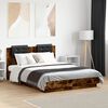vidaXL Bed Frame with LED without Mattress Smoked Oak 120x190 cm Small Double