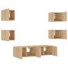vidaXL 6 Piece TV Wall Units with LED Sonoma Oak Engineered Wood