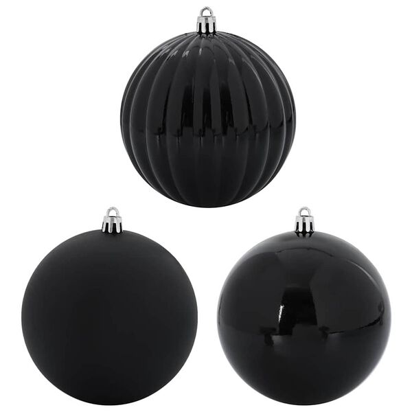 vidaXL Christmas Bauble Set 4 pcs Black Plastic