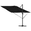 vidaXL Roma Parasol Black 286 x 285 x 265 cm Polyester and Aluminium