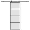 vidaXL Sliding Door with Hardware Set Black 76x205 cm ESG Glass