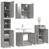 vidaXL 4 Piece Bathroom Cabinet Set Grey Sonoma Engineered Wood