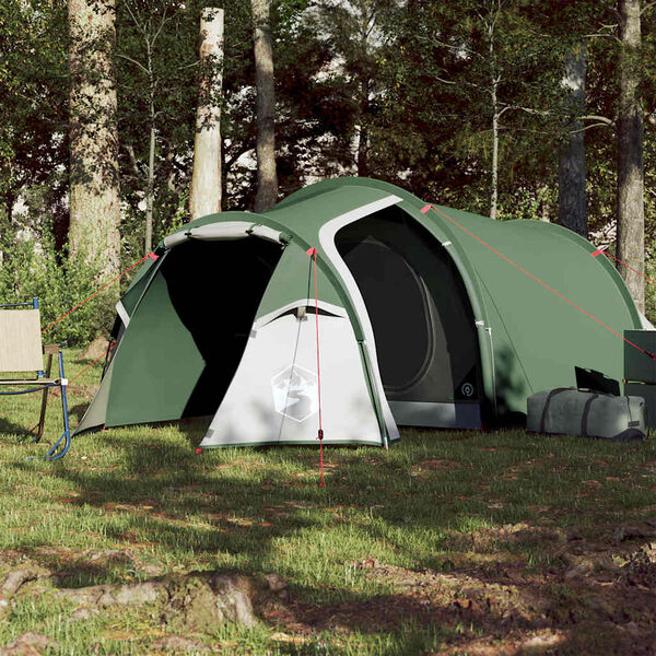 vidaXL Camping Tent Tunnel 2-Person Green Waterproof