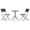 vidaXL 3 Piece Garden Dining Set Black Steel