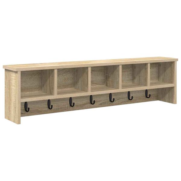 vidaXL Wall-Mounted Coat Rack with Shelf Sonoma oak 100 x 16 x 26 cm