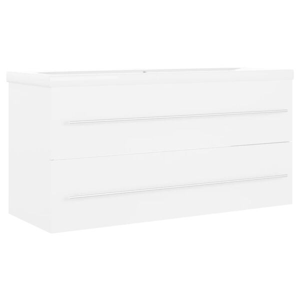 vidaXL Sink Cabinet with Built-in Basin White Engineered Wood