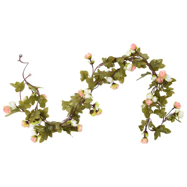 vidaXL Flower Garlands 6 pcs Champagne 215 cm