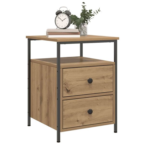 vidaXL Bedside Cabinet Artisan Oak 44x45x60 cm Engineered Wood