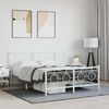 vidaXL Metal Bed Frame without Mattress with Footboard White 140x200cm