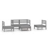 vidaXL 5 Piece Garden Lounge Set Grey Solid Pinewood